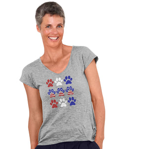 Patriotic Paws | Labradors | Ladies' V-Neck T-Shirt