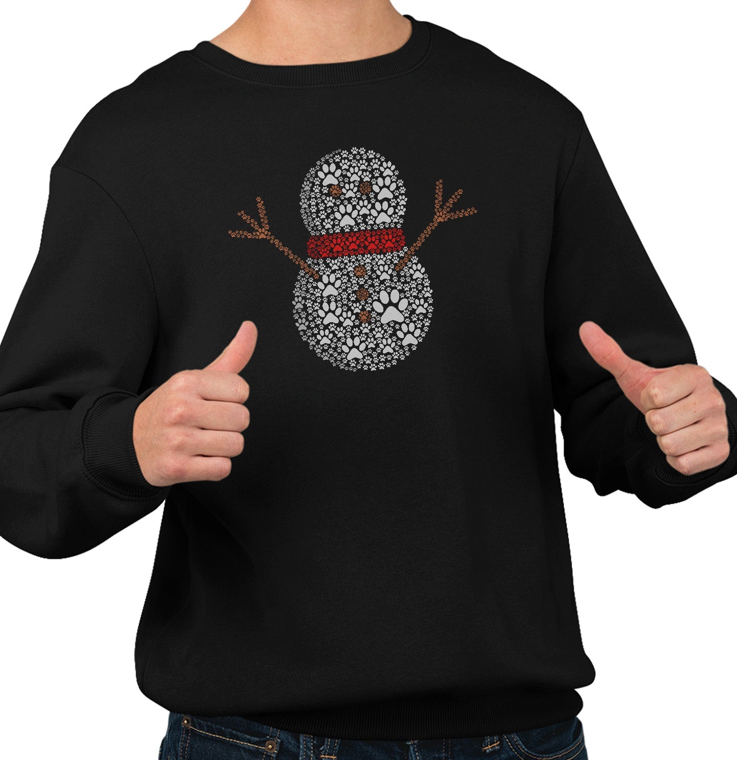 Paw Snowman - Adult Unisex Crewneck Sweatshirt