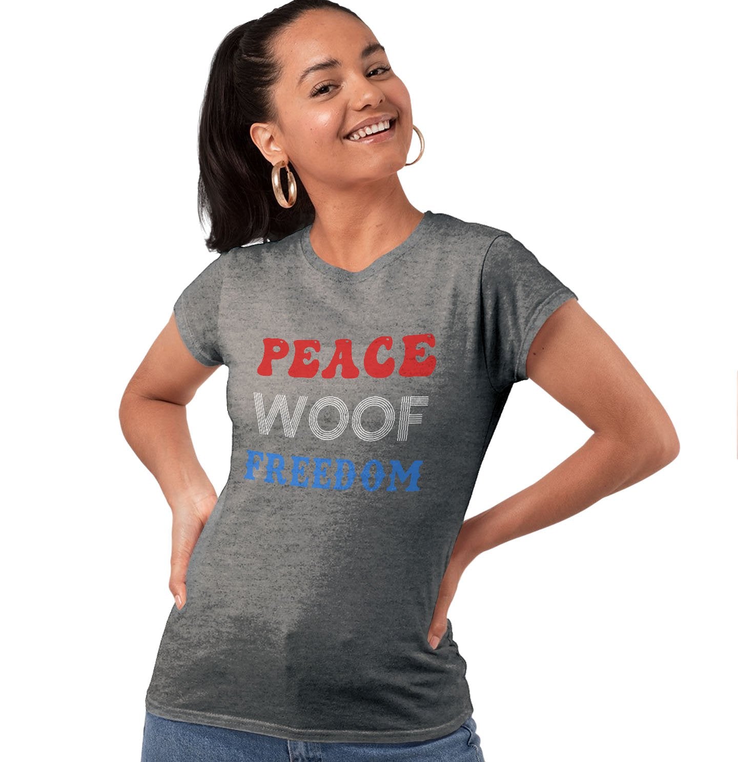 Peace Woof Freedom | Labradors | Ladies' Tri-Blend T-Shirt