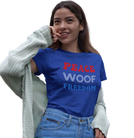 Peace Woof Freedom | Labradors | Ladies' Fitted T-Shirt