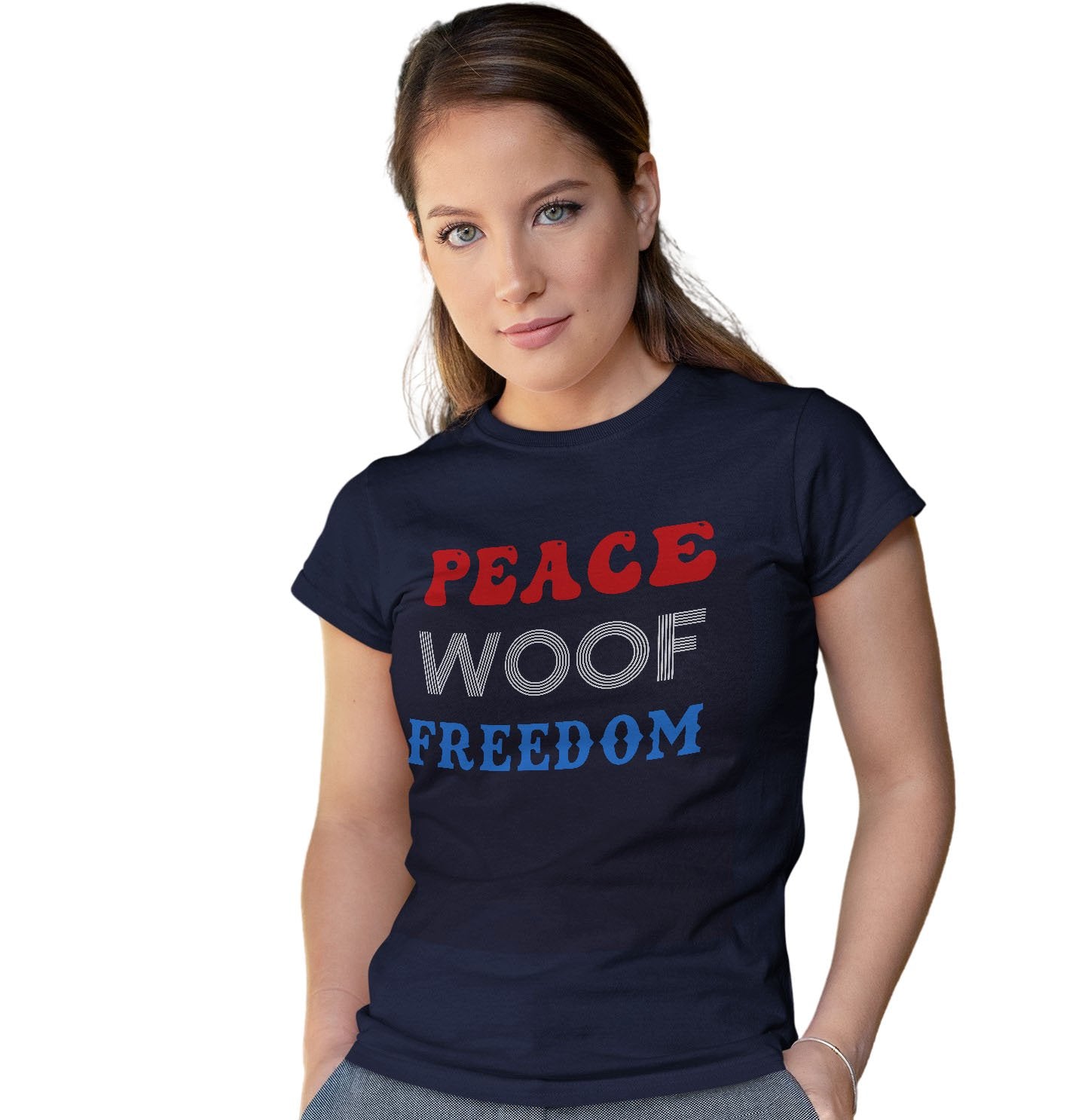 Peace Woof Freedom - Women's Fitted T-Shirt