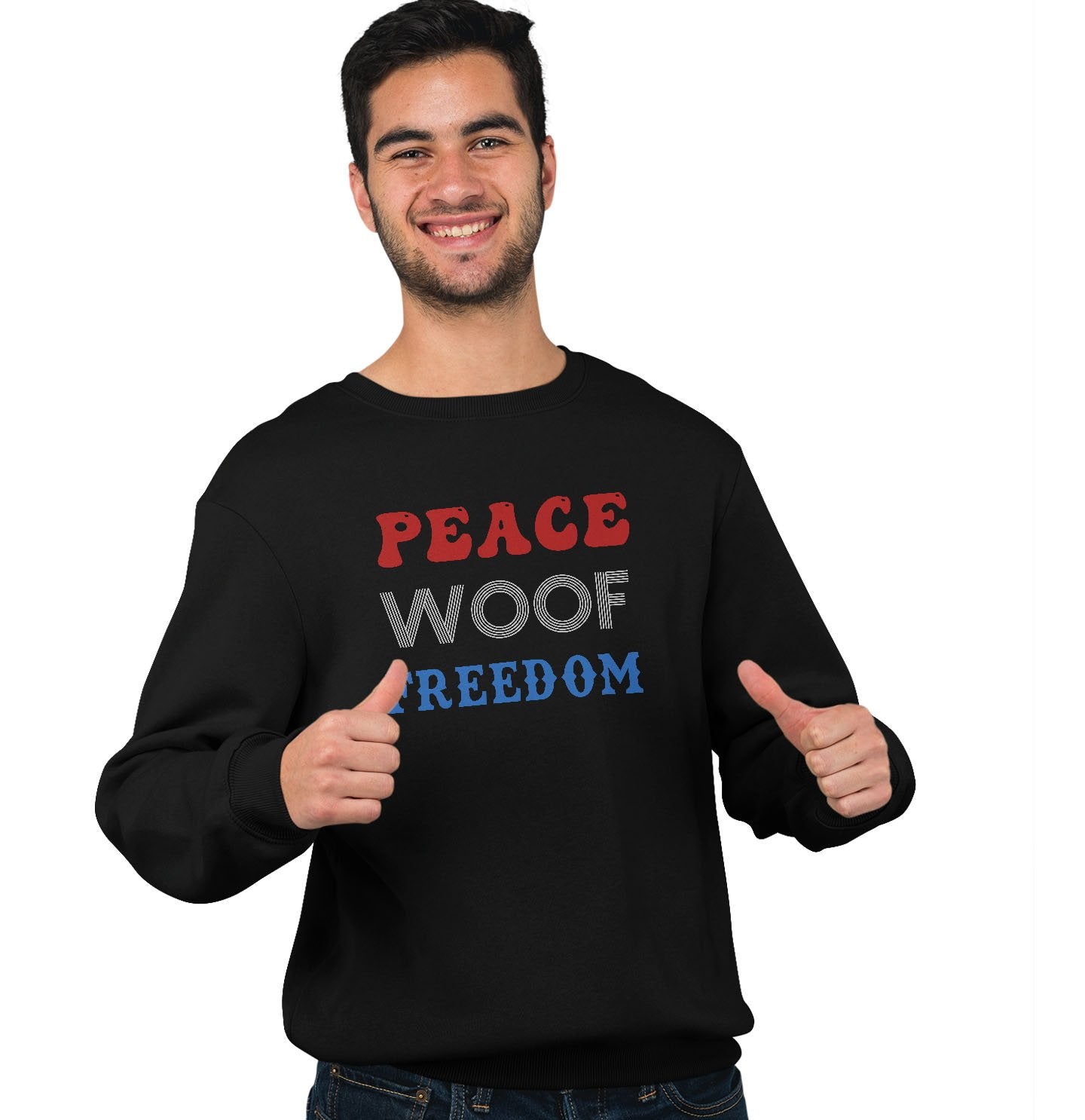 Peace Woof Freedom - Adult Unisex Crewneck Sweatshirt
