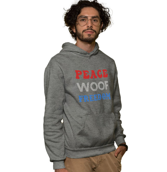 Peace Woof Freedom - Adult Unisex Hoodie Sweatshirt