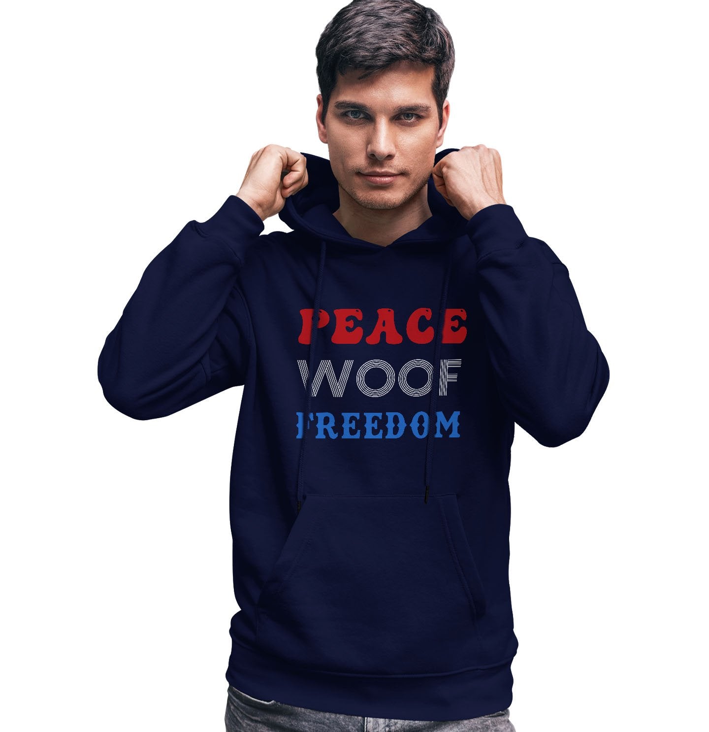 Peace Woof Freedom - Adult Unisex Hoodie Sweatshirt