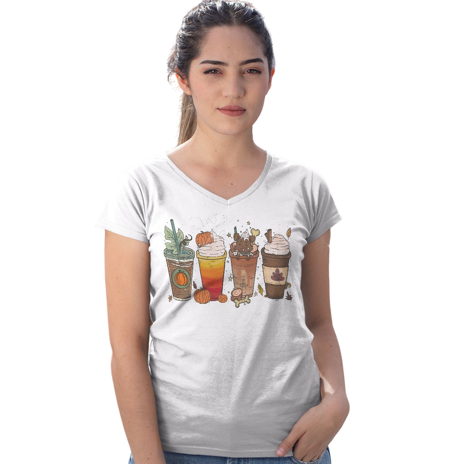 Pupachino Chocolate Lab - Women's V-Neck T-Shirt