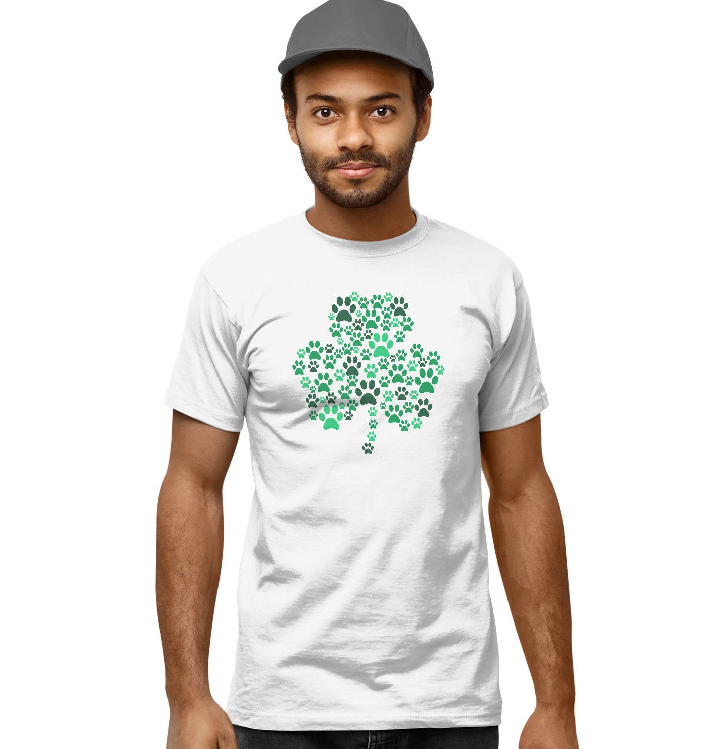Green Lab Paw Shamrock - Adult Unisex T-Shirt