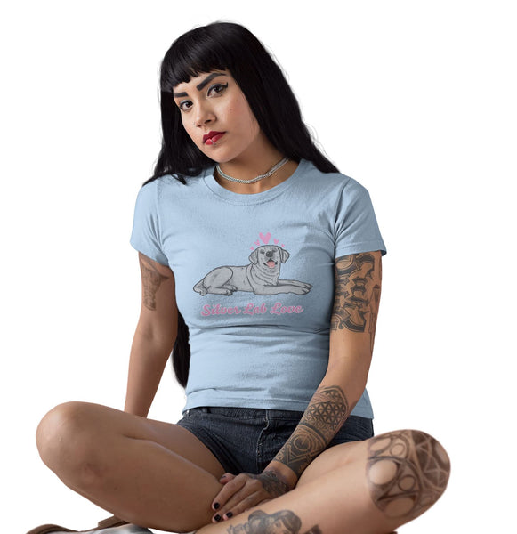 Silver Lab Love - Women's Fitted T-Shirt