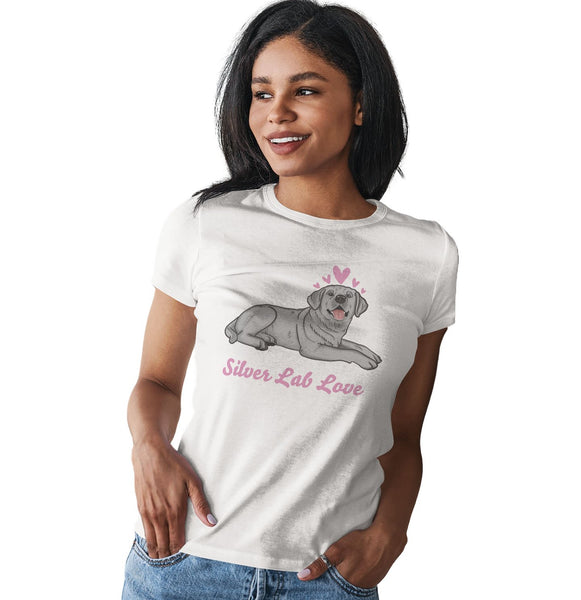 Silver Lab Love - Women's Fitted T-Shirt