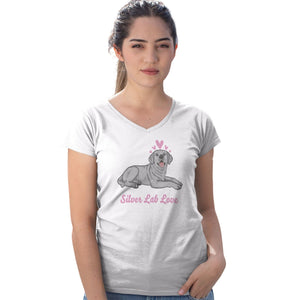 Silver Lab Love - Women's V-Neck T-Shirt