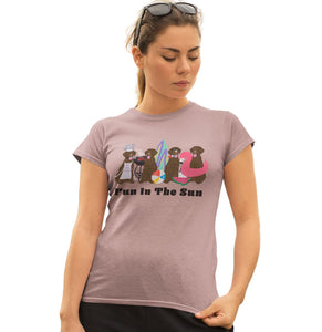Summer Lineup Chocolate Labs | Ladies' Fitted Shirt