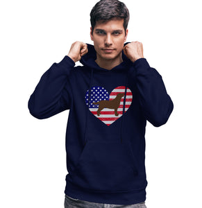 USA Flag Chocolate Lab Silhouette - Hoodie Sweatshirt