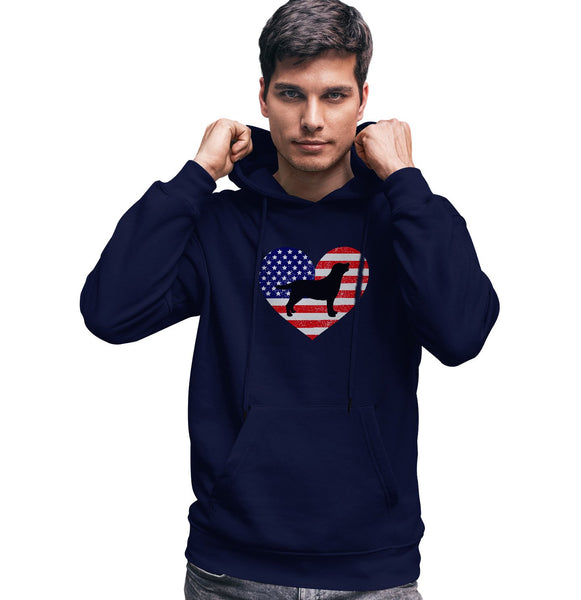 USA Flag Lab Silhouette - Adult Unisex Hoodie Sweatshirt