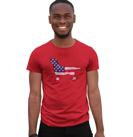 USA Flag Pattern Lab Silhouette - Tee Shirt