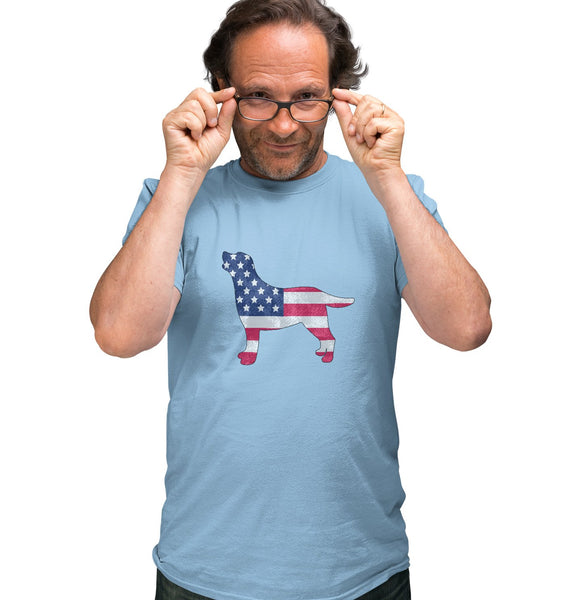 USA Flag Pattern Lab Silhouette - Adult Unisex T-Shirt