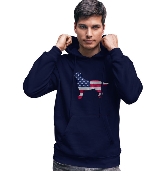 USA Flag Pattern Lab Silhouette - Hoodie Sweatshirt