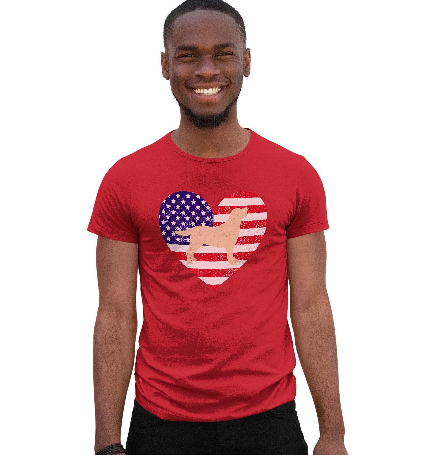USA Flag Yellow Lab Silhouette - Tee Shirt
