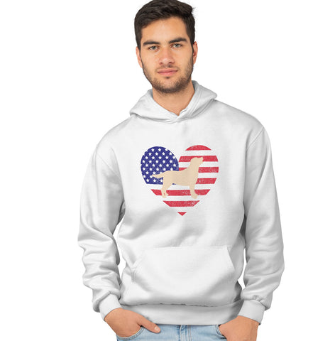 USA Flag Yellow Lab Silhouette - Hoodie Sweatshirt