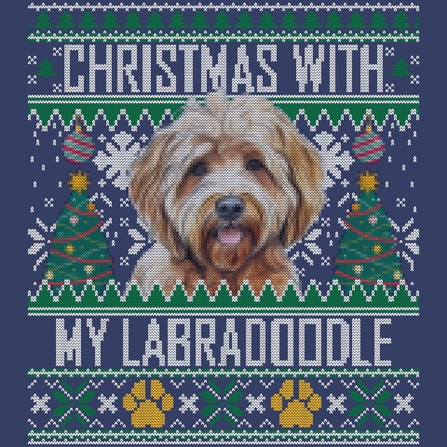 Ugly Sweater Christmas with My Labradoodle - Adult Unisex Crewneck Sweatshirt