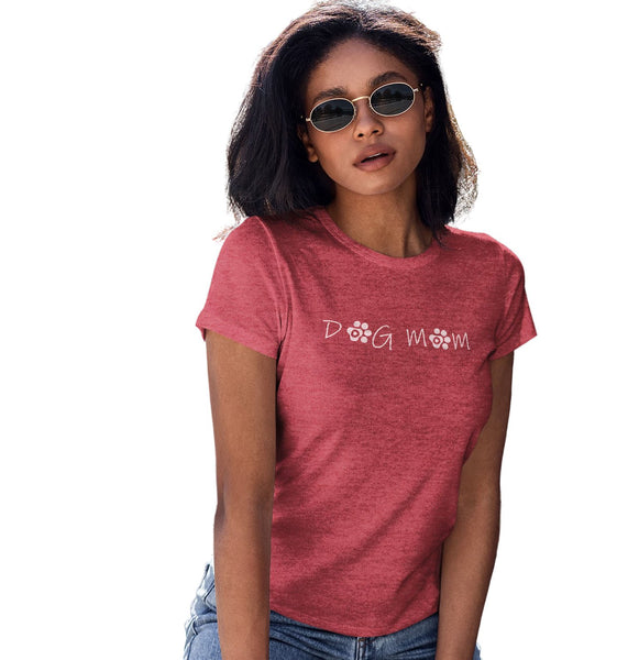 Dog Mom - Paw Text - Women's Tri-Blend T-Shirt