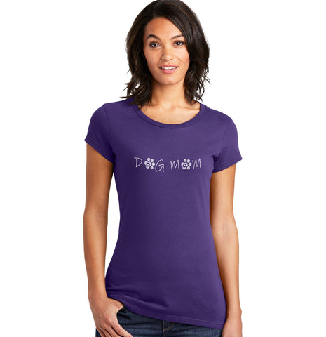 Dog Mom - Paw Text - Women's Fitted T-Shirt