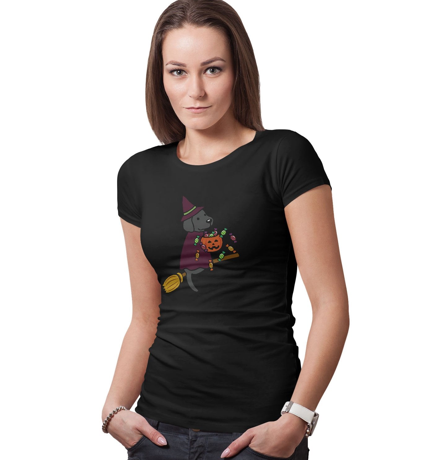 Black Lab Witch - Women's Fitted T-Shirt