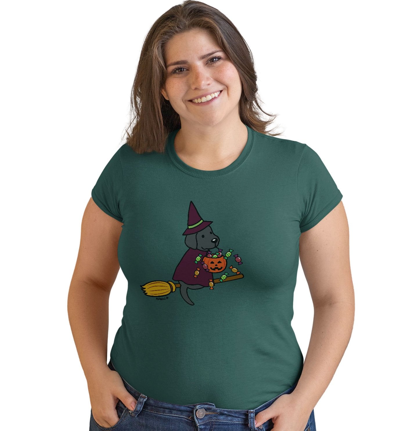 Black Lab Witch - Women's Fitted T-Shirt