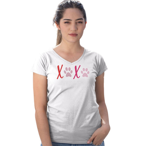 XOXO Paws - Women's V-Neck T-Shirt