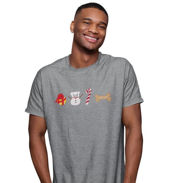 Christmas Dog Pattern - Adult Unisex T-Shirt