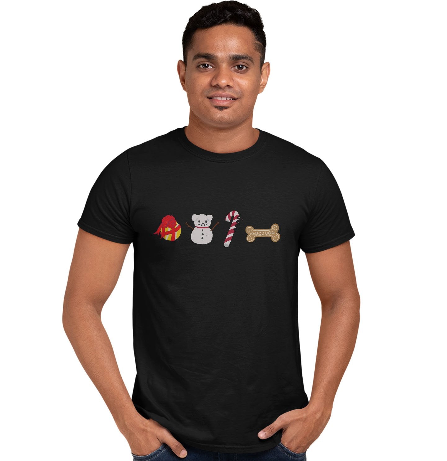 Christmas Dog Pattern - Adult Unisex T-Shirt