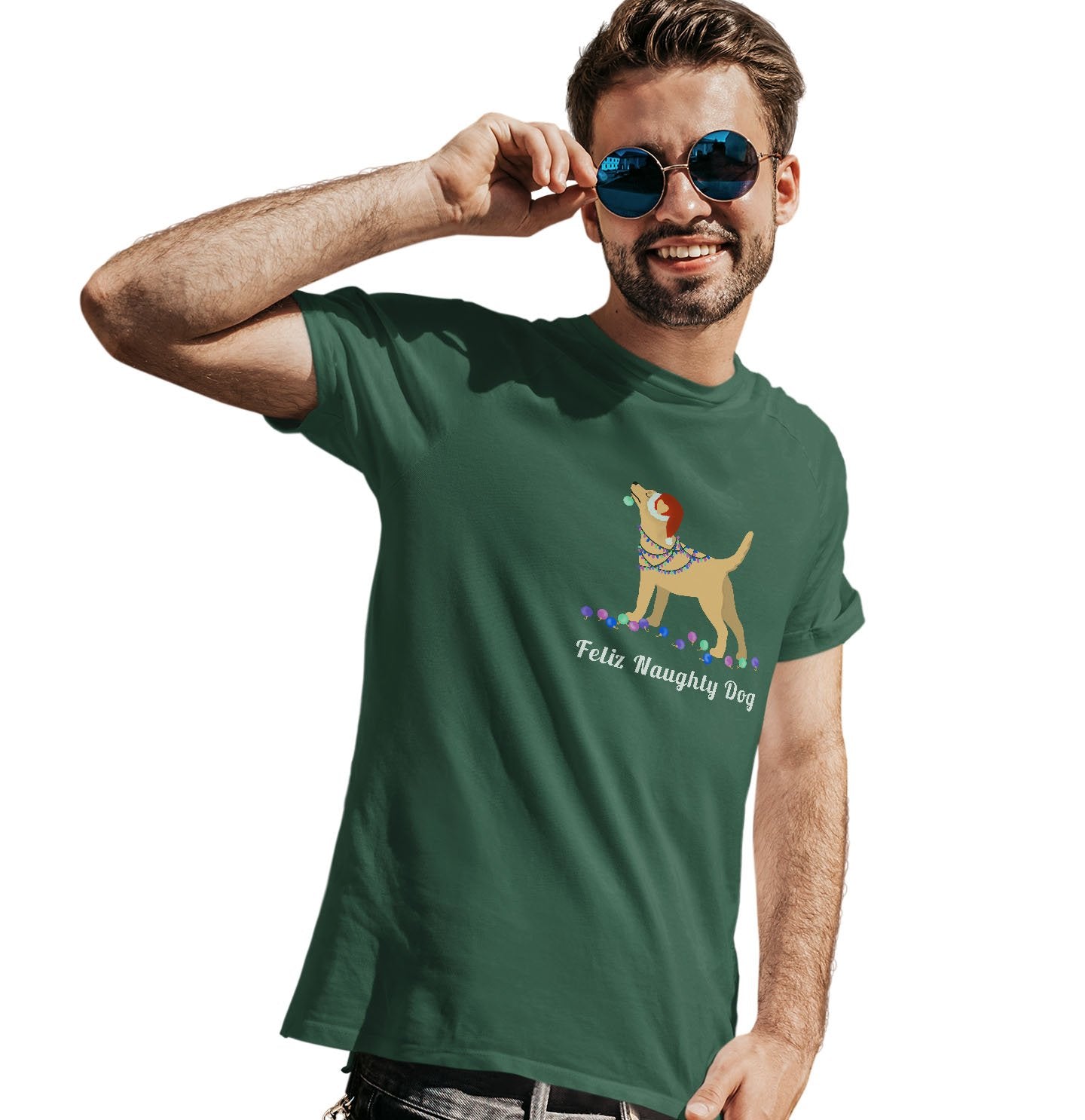 Feliz Naughty Dog Yellow Lab - Adult Unisex T-Shirt