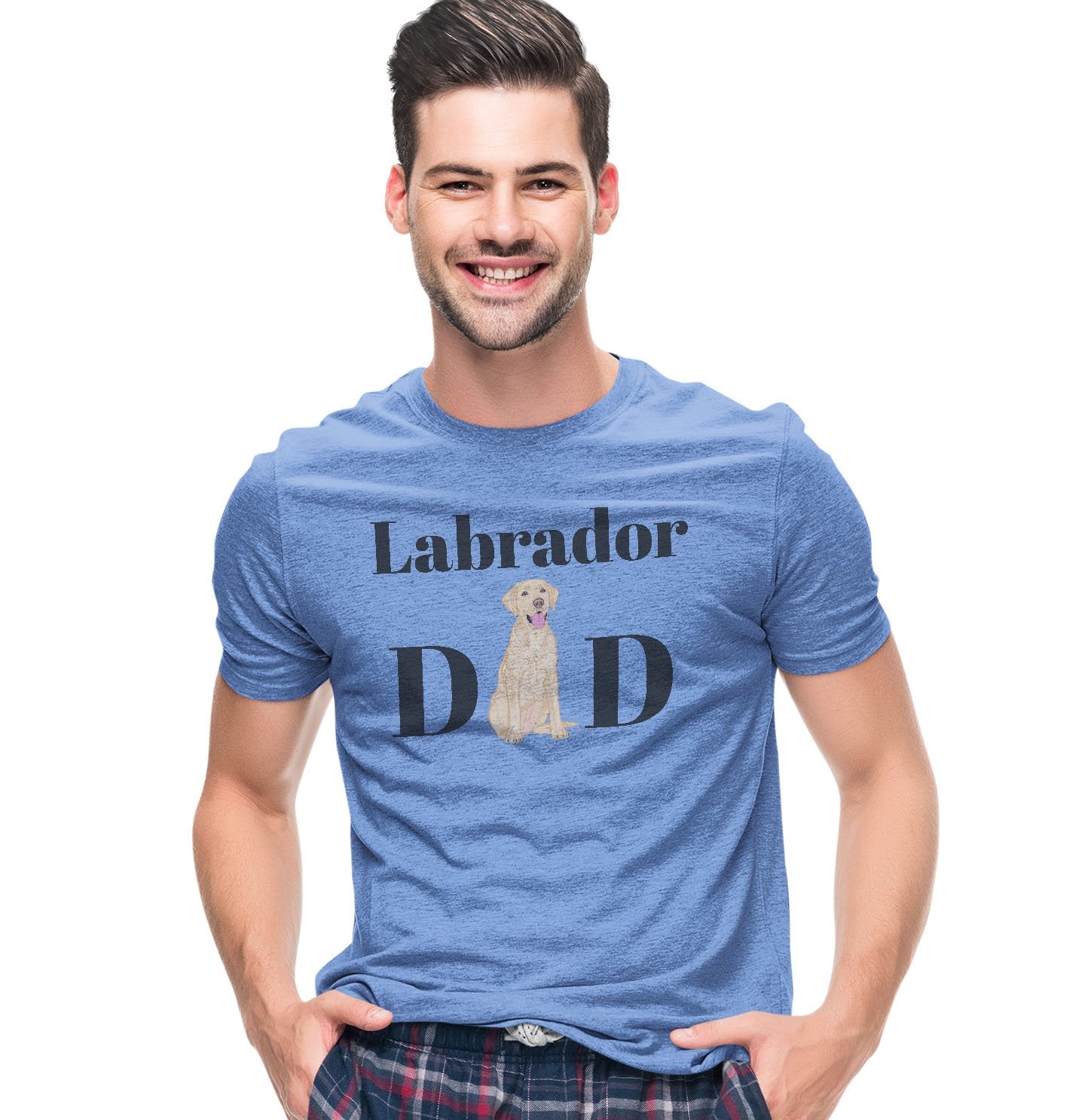 Labradors.com - Yellow Labrador Dad Illustration - Adult Tri-Blend T-Shirt