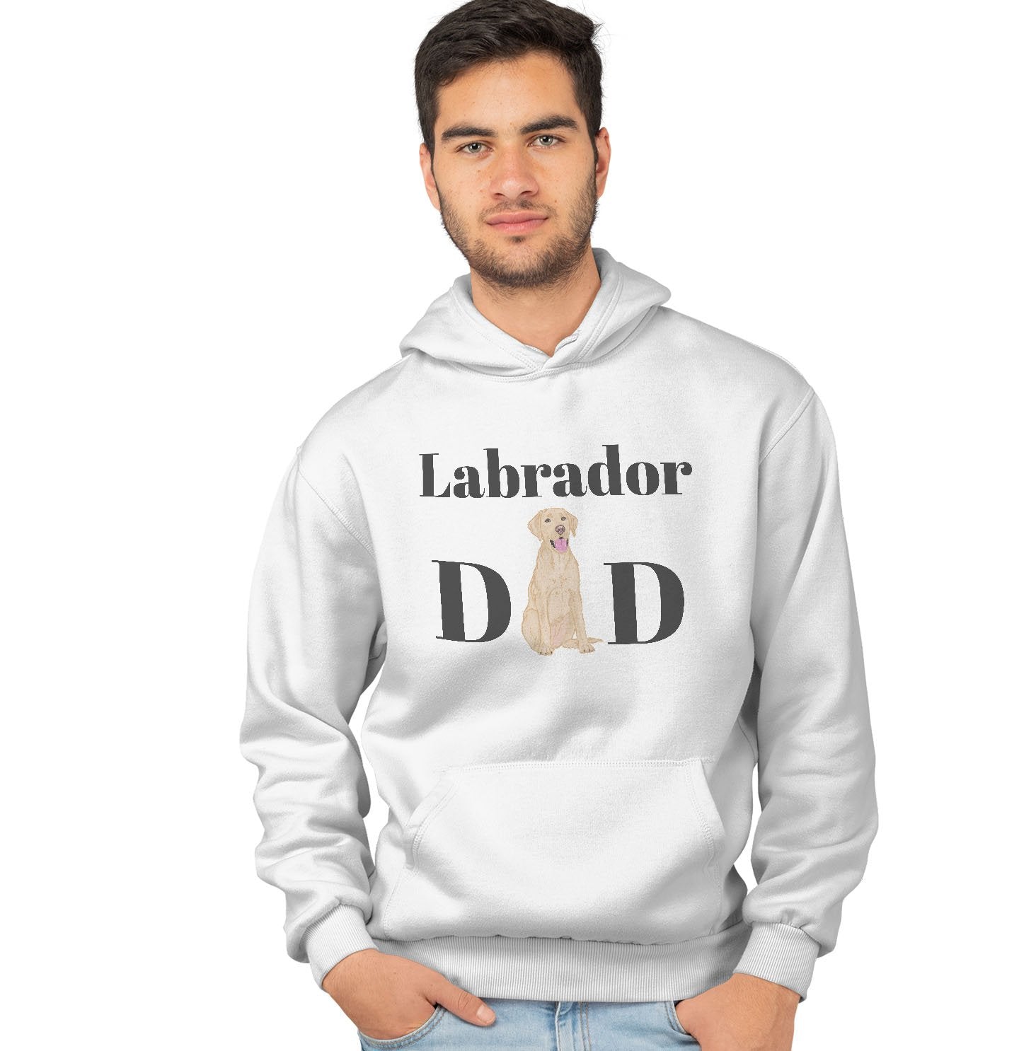 Labradors.com - Yellow Labrador Dad Illustration - Adult Unisex Hoodie Sweatshirt