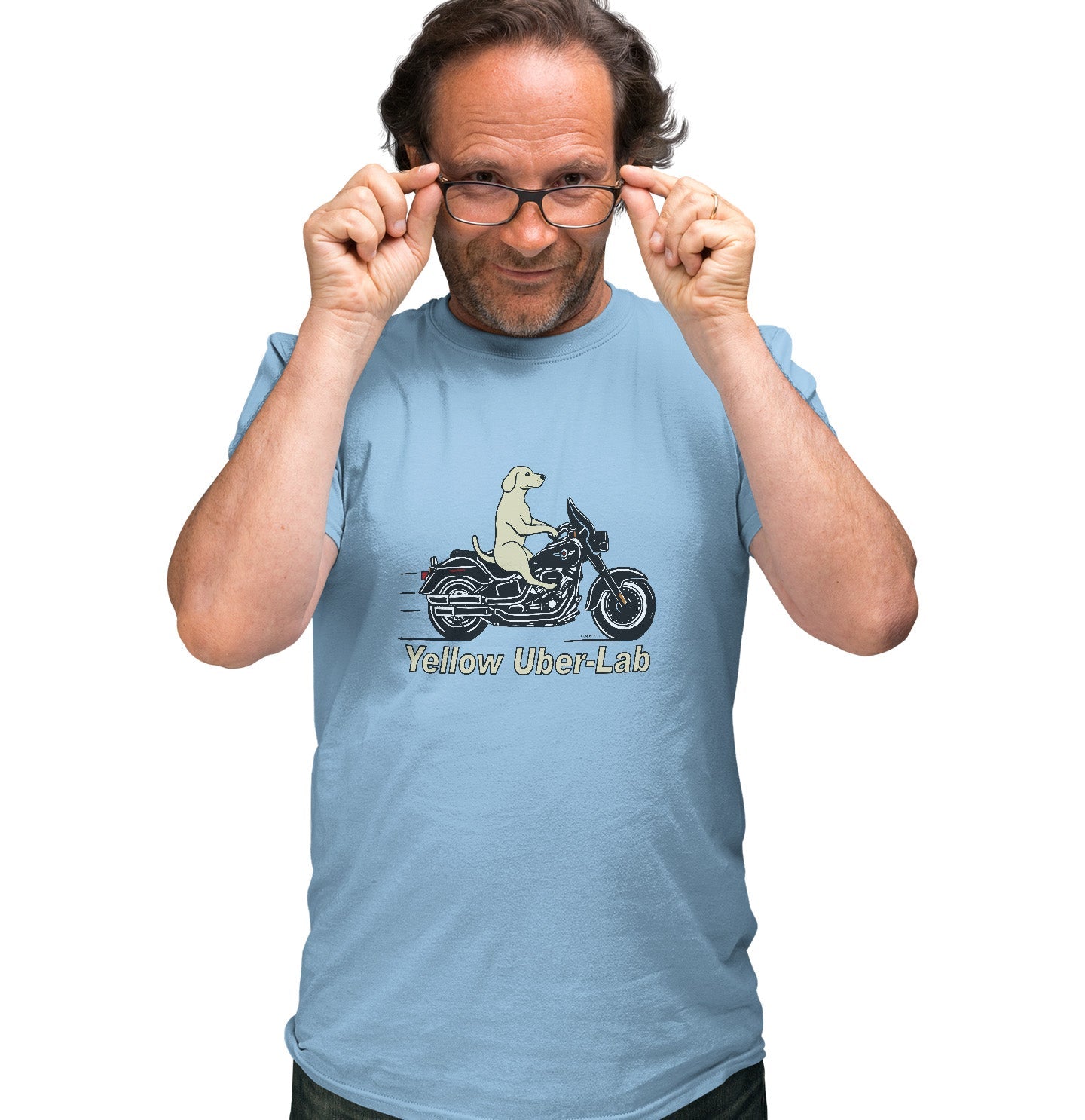 Yellow Lab Biker - Adult Unisex T-Shirt