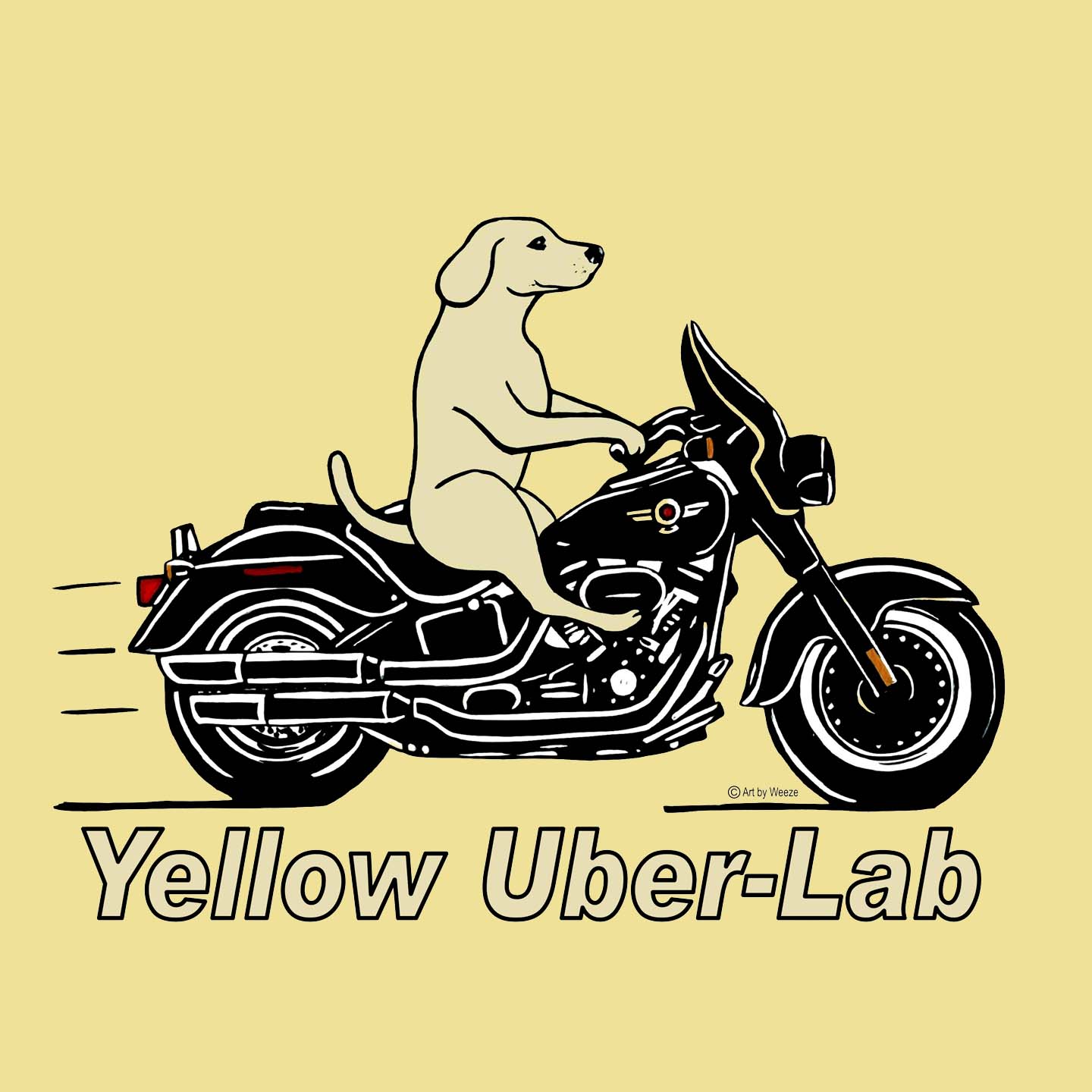Yellow Lab Biker - Adult Unisex T-Shirt