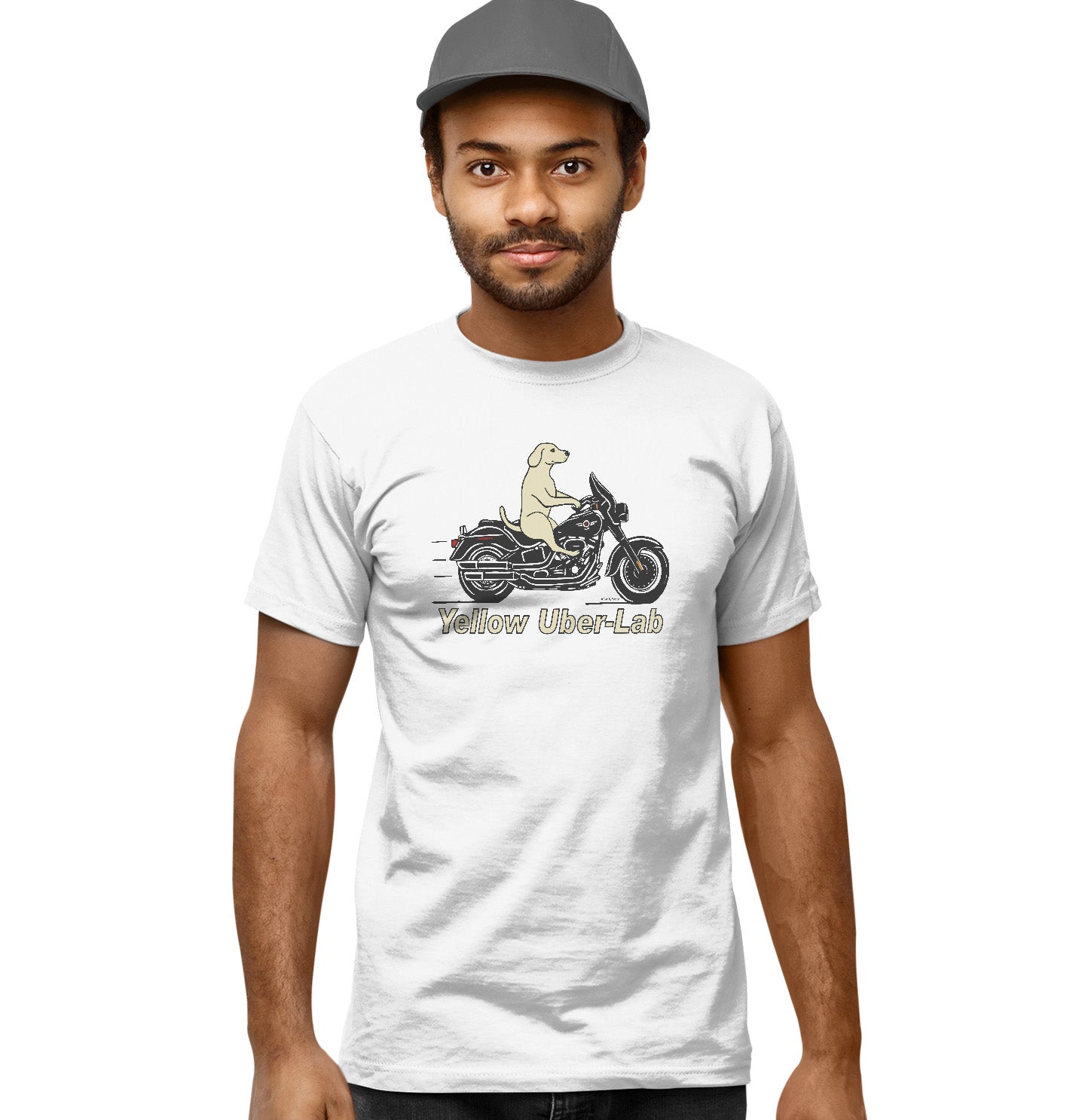 Yellow Lab Biker - Adult Unisex T-Shirt