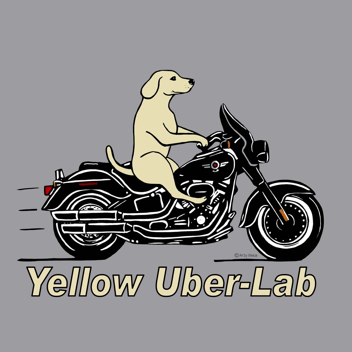 Yellow Lab Biker - Adult Unisex Long Sleeve T-Shirt