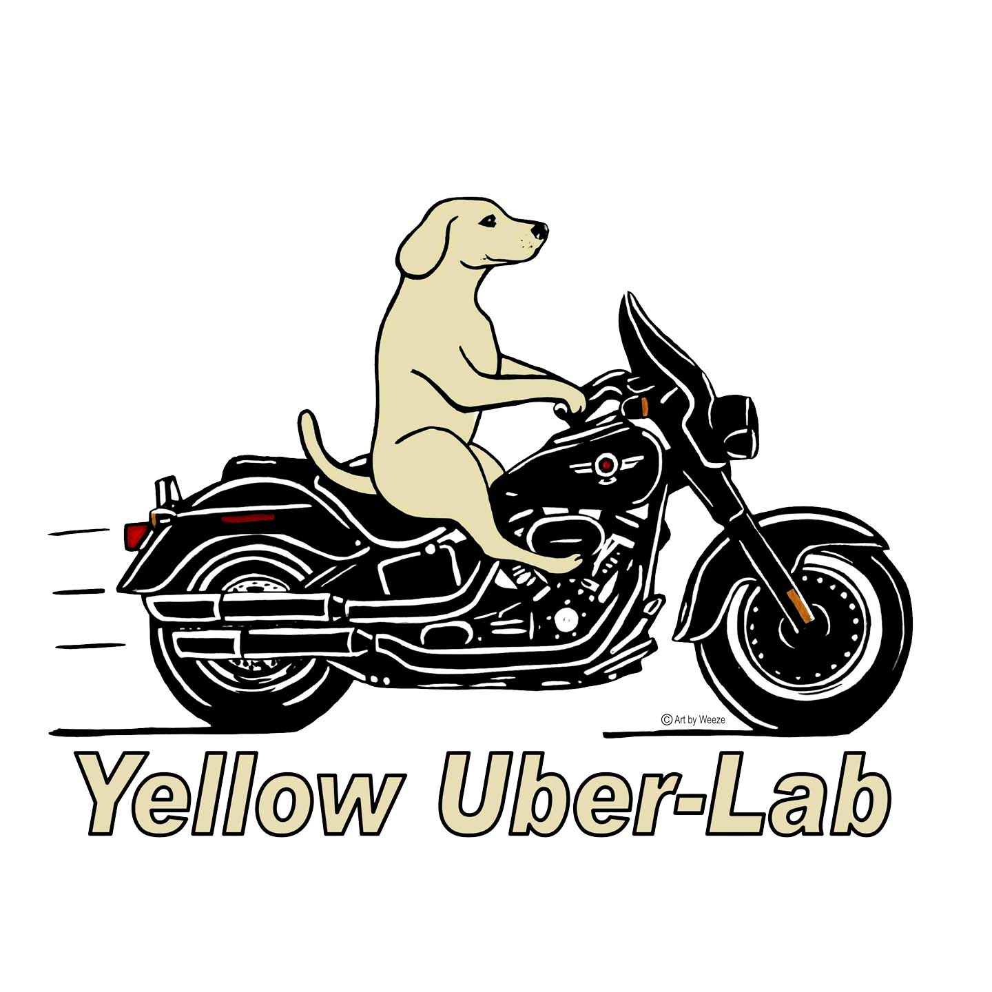 Yellow Lab Biker - Adult Unisex Hoodie Sweatshirt