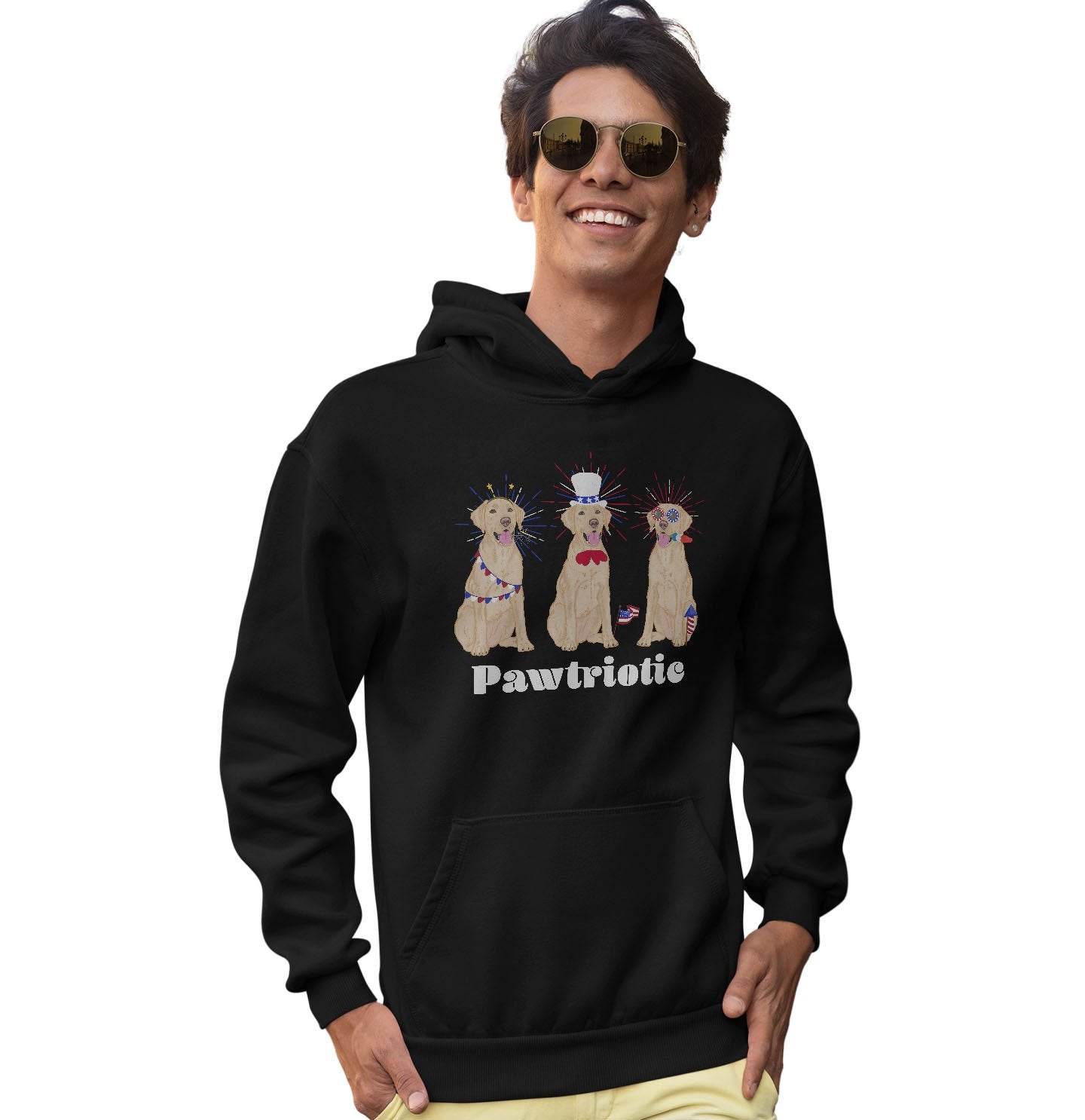 Patriotic 4th of July Yellow Labs | Hoodie