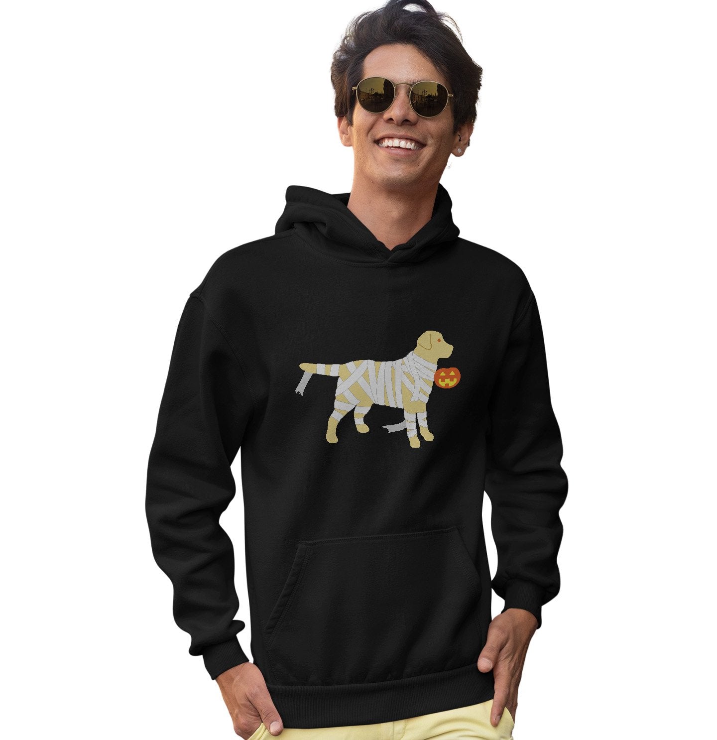 Yellow Lab Mummy Trick or Treater - Halloween - Hoodie Sweatshirt