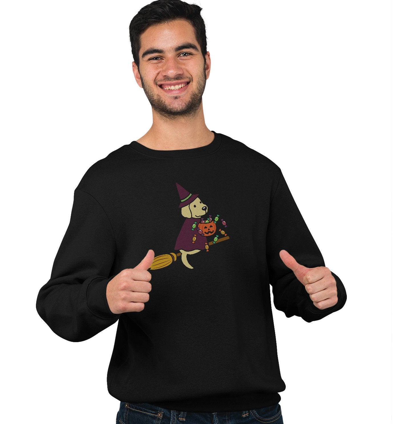 Yellow Lab Witch - Adult Unisex Crewneck Sweatshirt