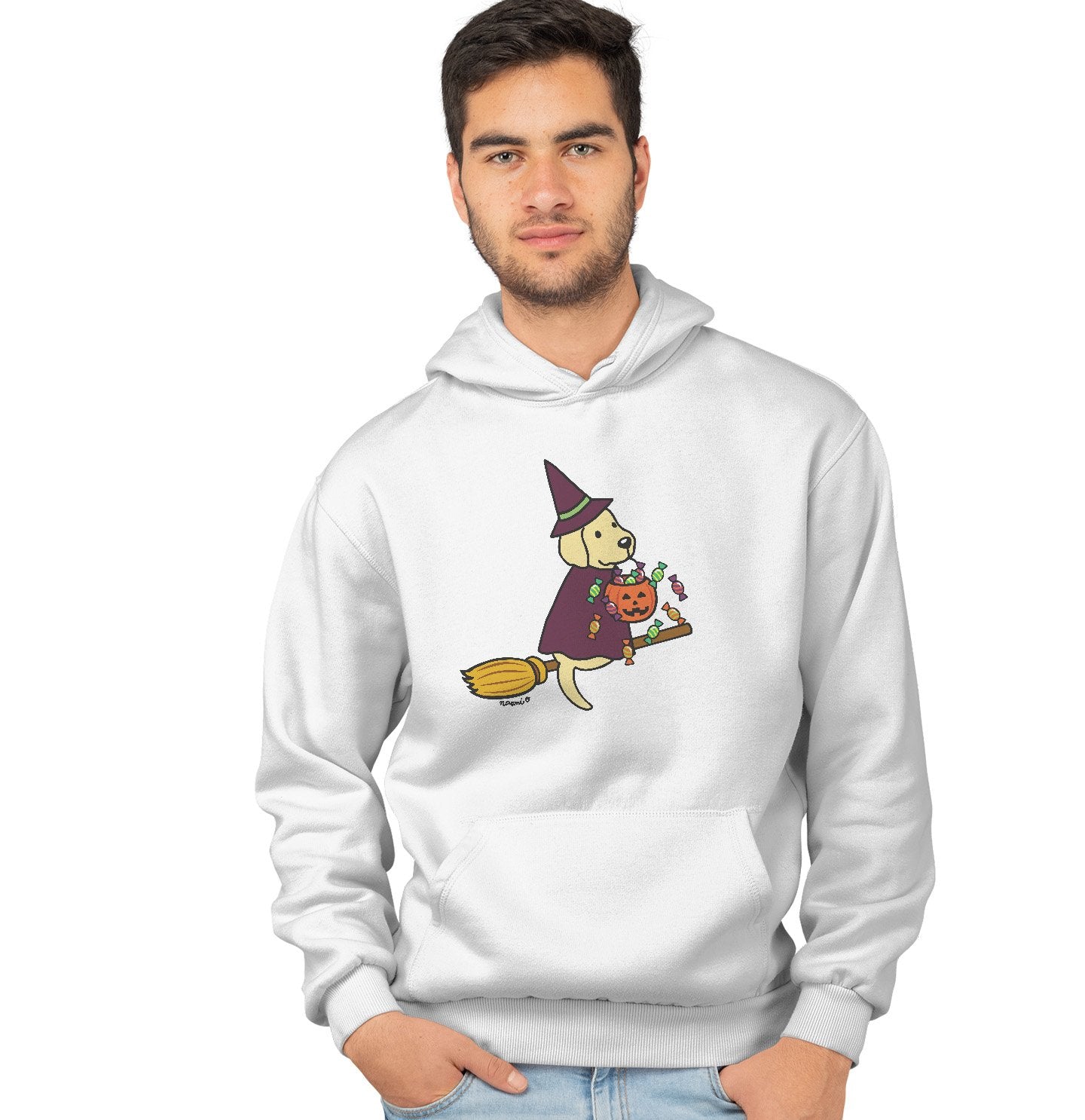 Yellow Lab Witch - Adult Unisex Hoodie Sweatshirt