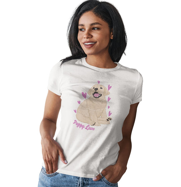 Yellow Labrador Puppy Love - Women's Fitted T-Shirt