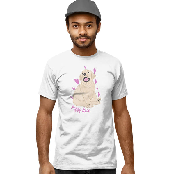Yellow Labrador Puppy Love - Adult Unisex T-Shirt