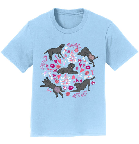 Black Labrador Pink Fleur Youth Shirt