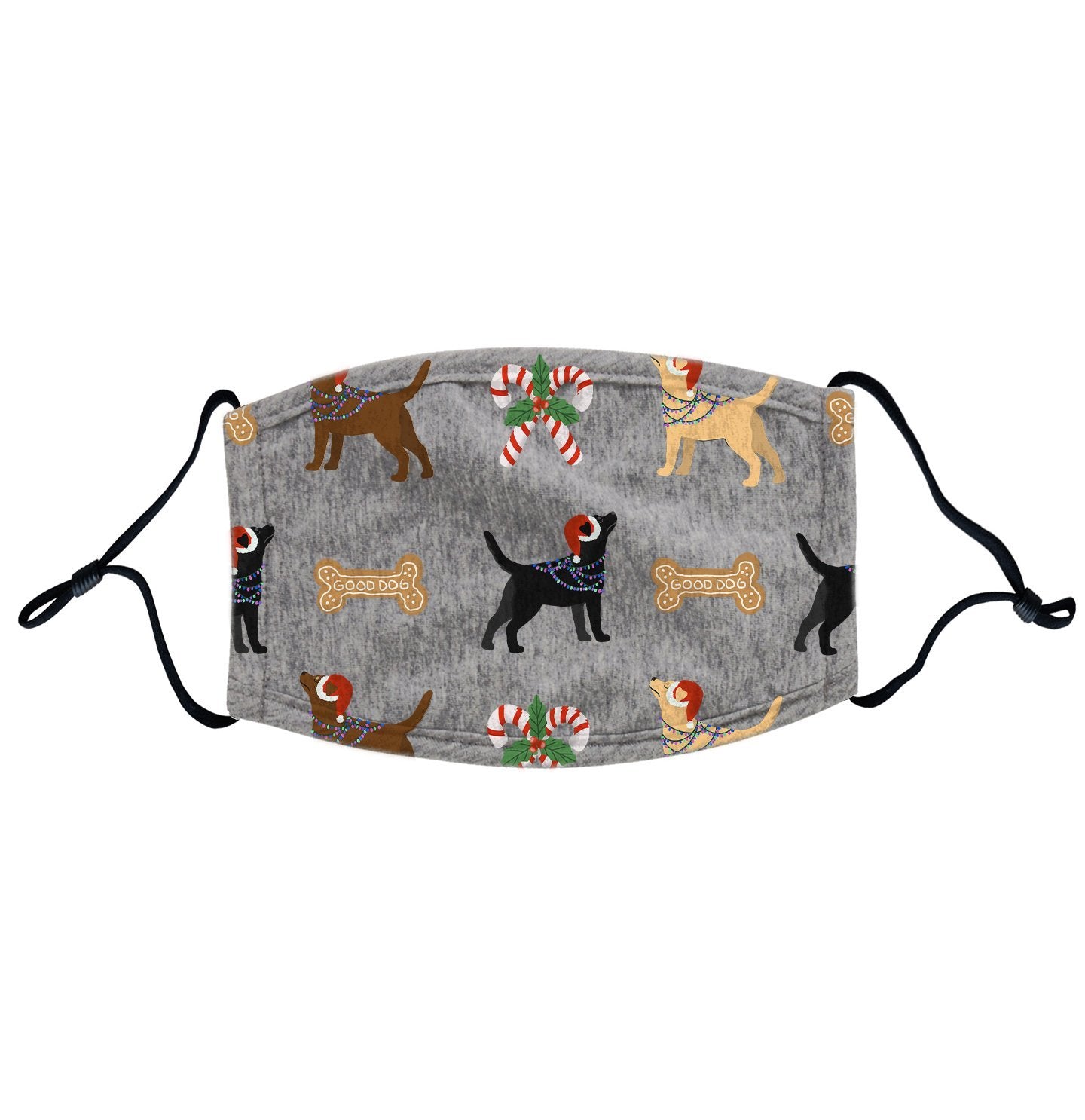 Labrador Christmas Holiday Pattern - Face Mask - Adjustable