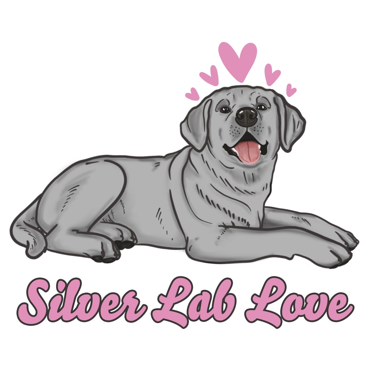 Silver Lab Love - Women's V-Neck T-Shirt