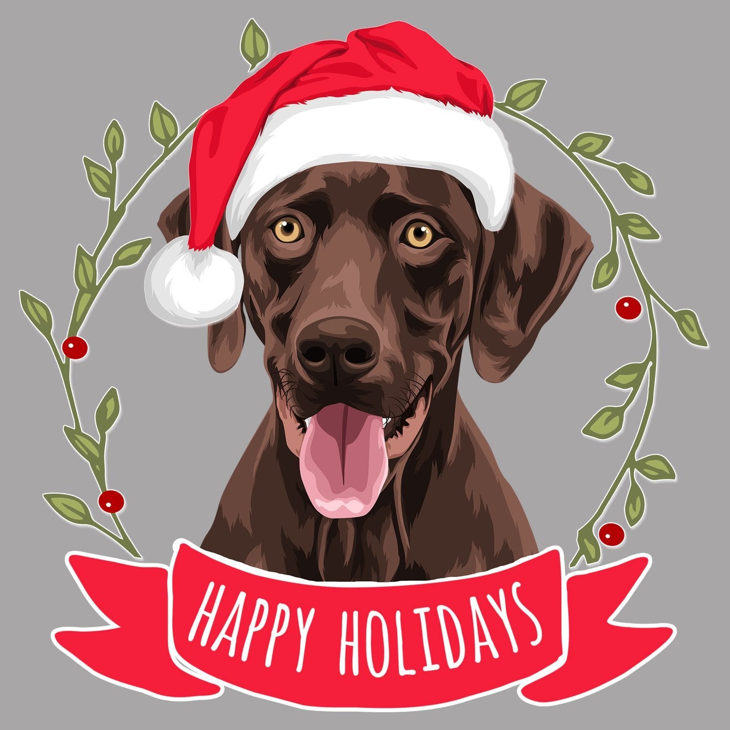 Happy Holidays Chocolate Lab - Women's V-Neck T-Shirt