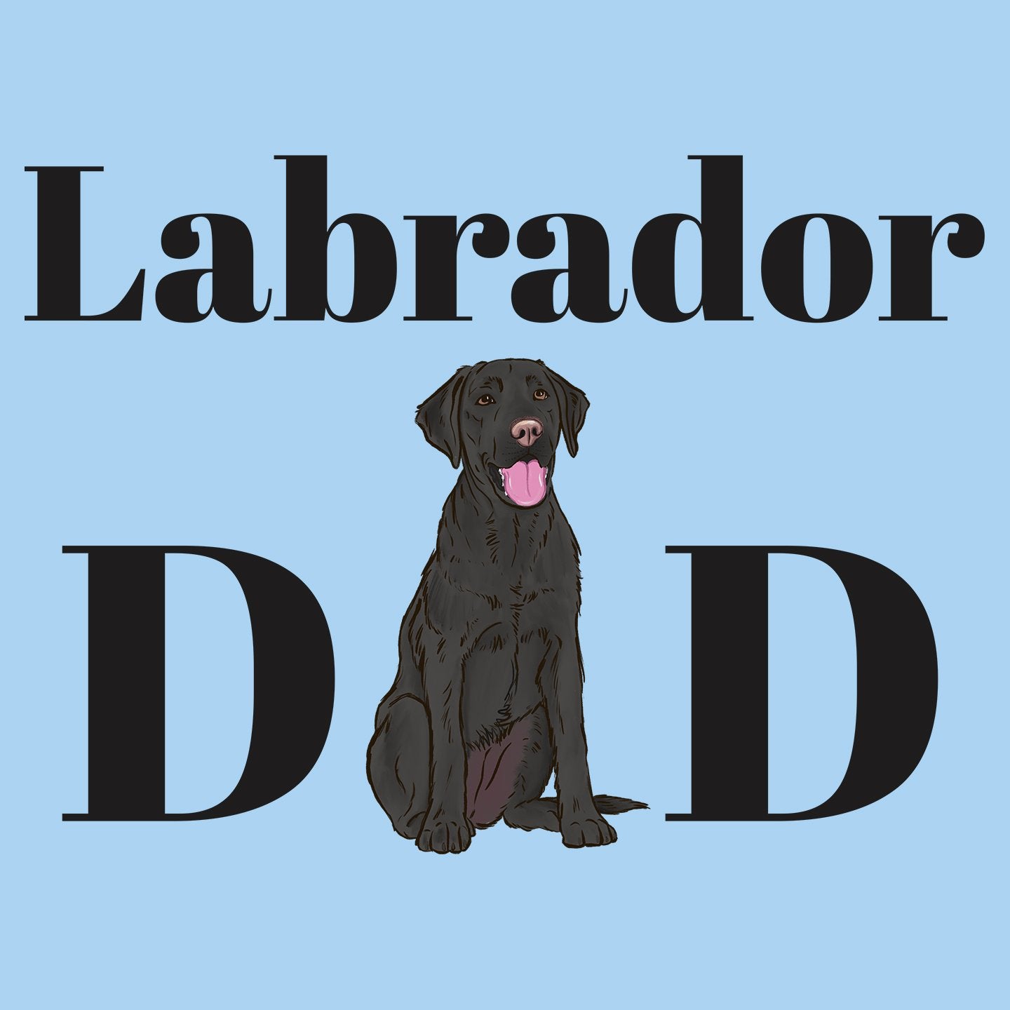 Black Labrador Dad Illustration - Adult Unisex T-Shirt