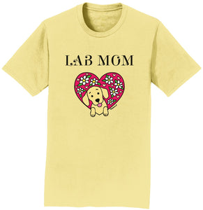 Animal Pride - Flower Heart Yellow Lab Mom - Adult Unisex T-Shirt