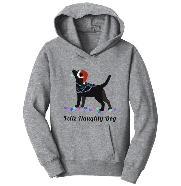 Feliz Naughty Dog Black Labrador- Youth Hoodie Sweatshirt